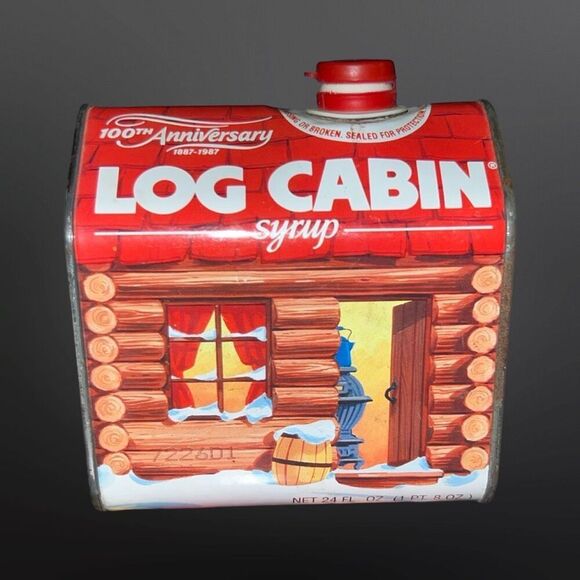 Vintage 100th Anniversary Log Cabin Syrup Original Tin 1887-1987 - Picture 5 of 5